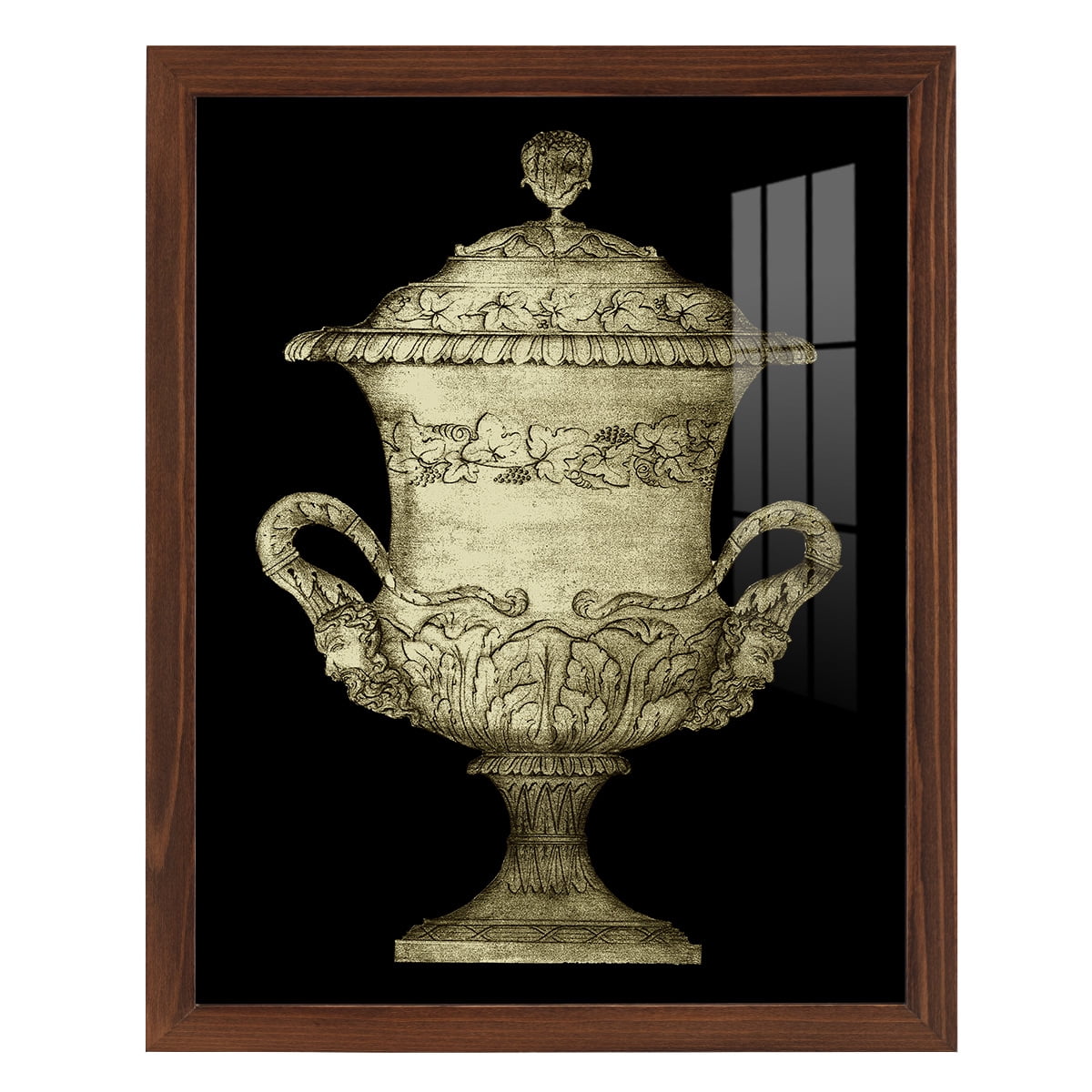 Garden Antiquities IV -Framed Print w/glass-Chestnut