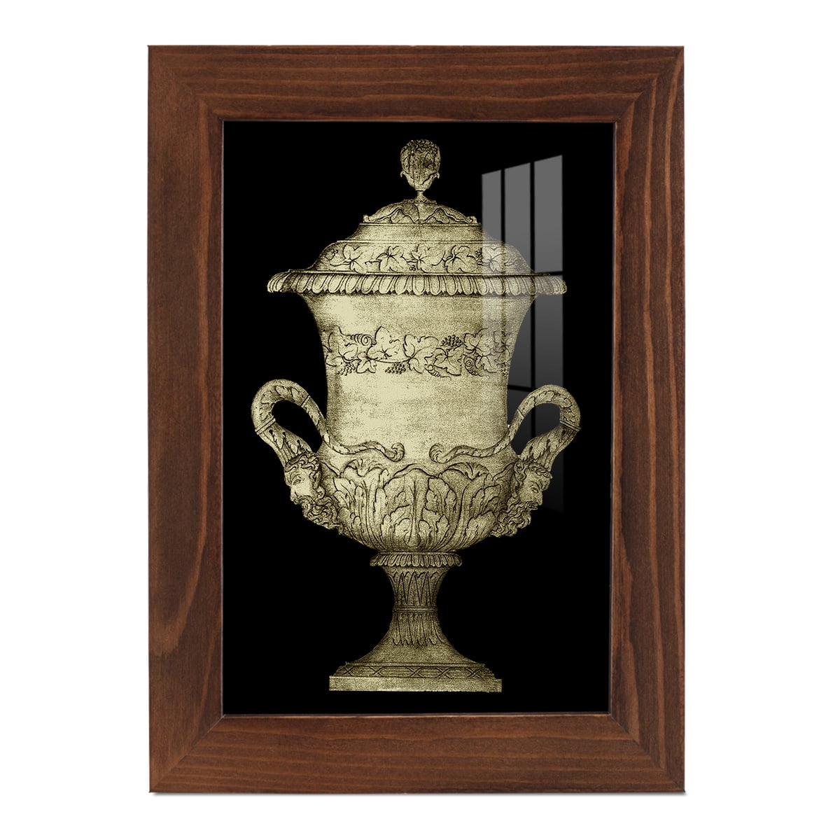 Garden Antiquities IV -Framed Print w/glass-Chestnut