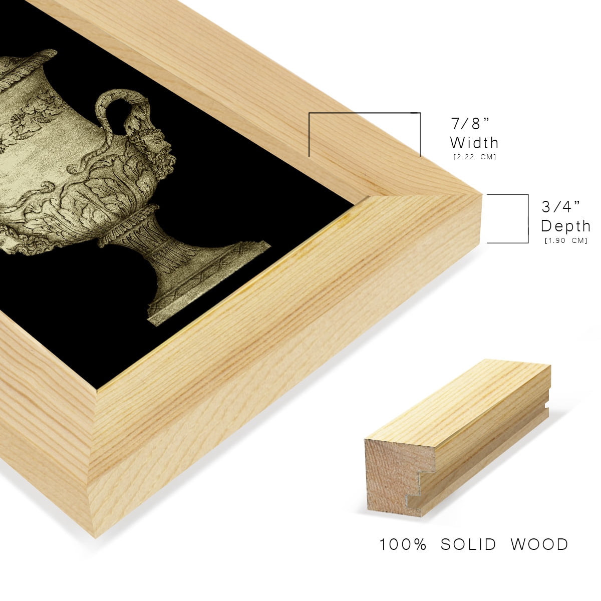 Garden Antiquities IV -Framed Print w/glass-Natural Wood