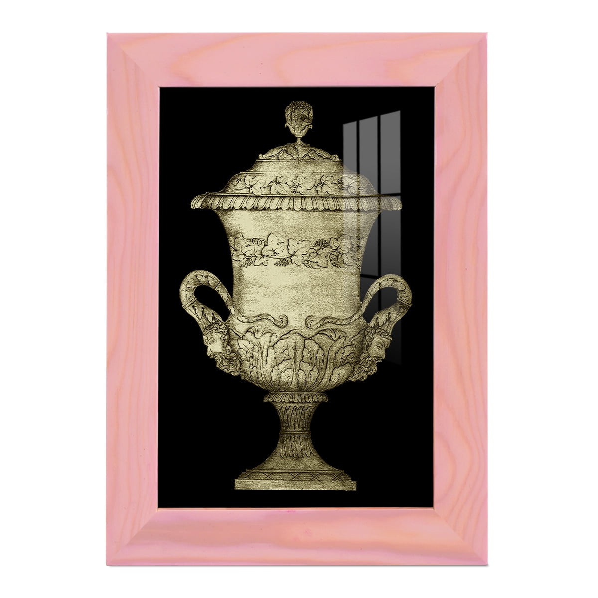 Garden Antiquities IV -Framed Print w/glass-Sunset Pink