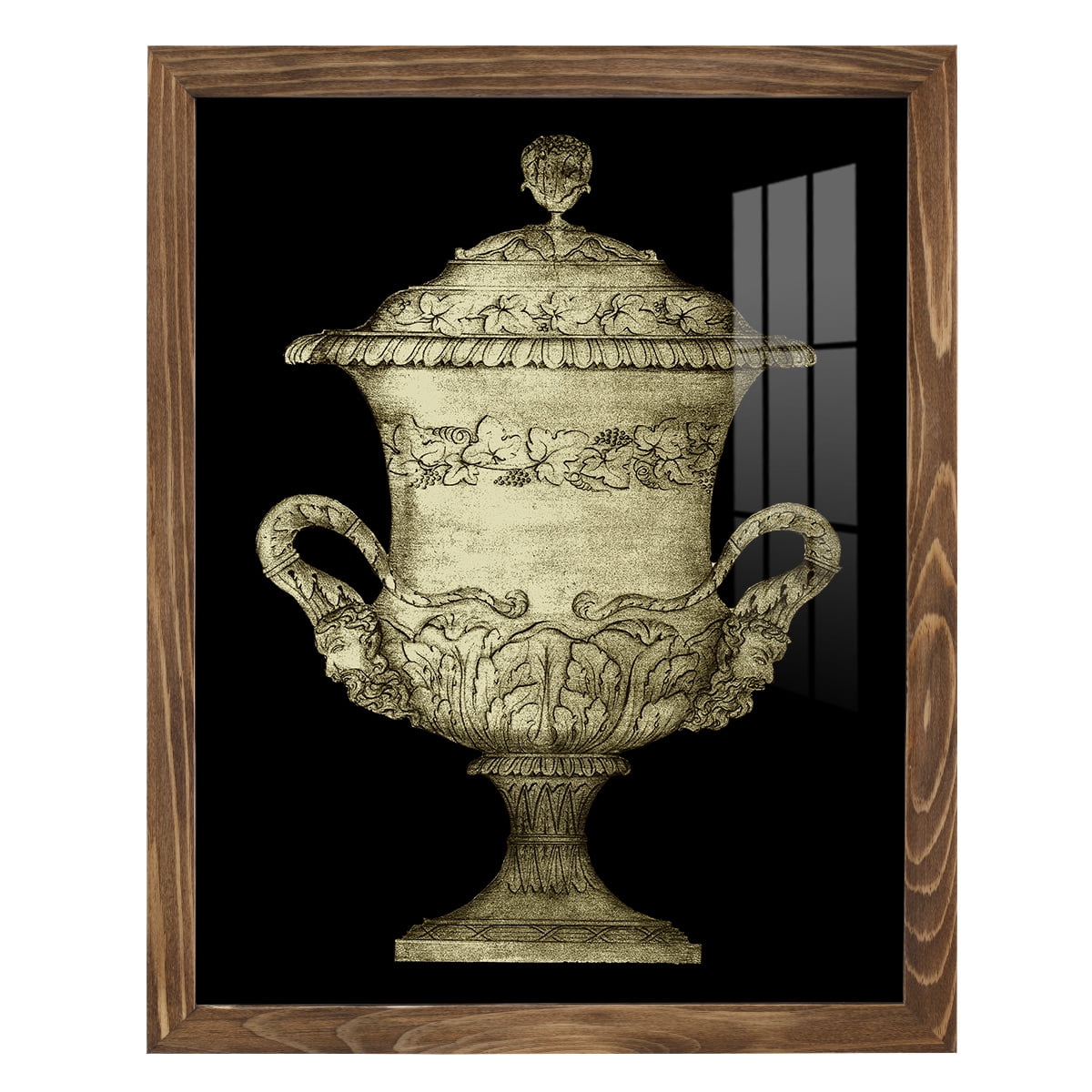 Garden Antiquities IV -Framed Print w/glass-Walnut