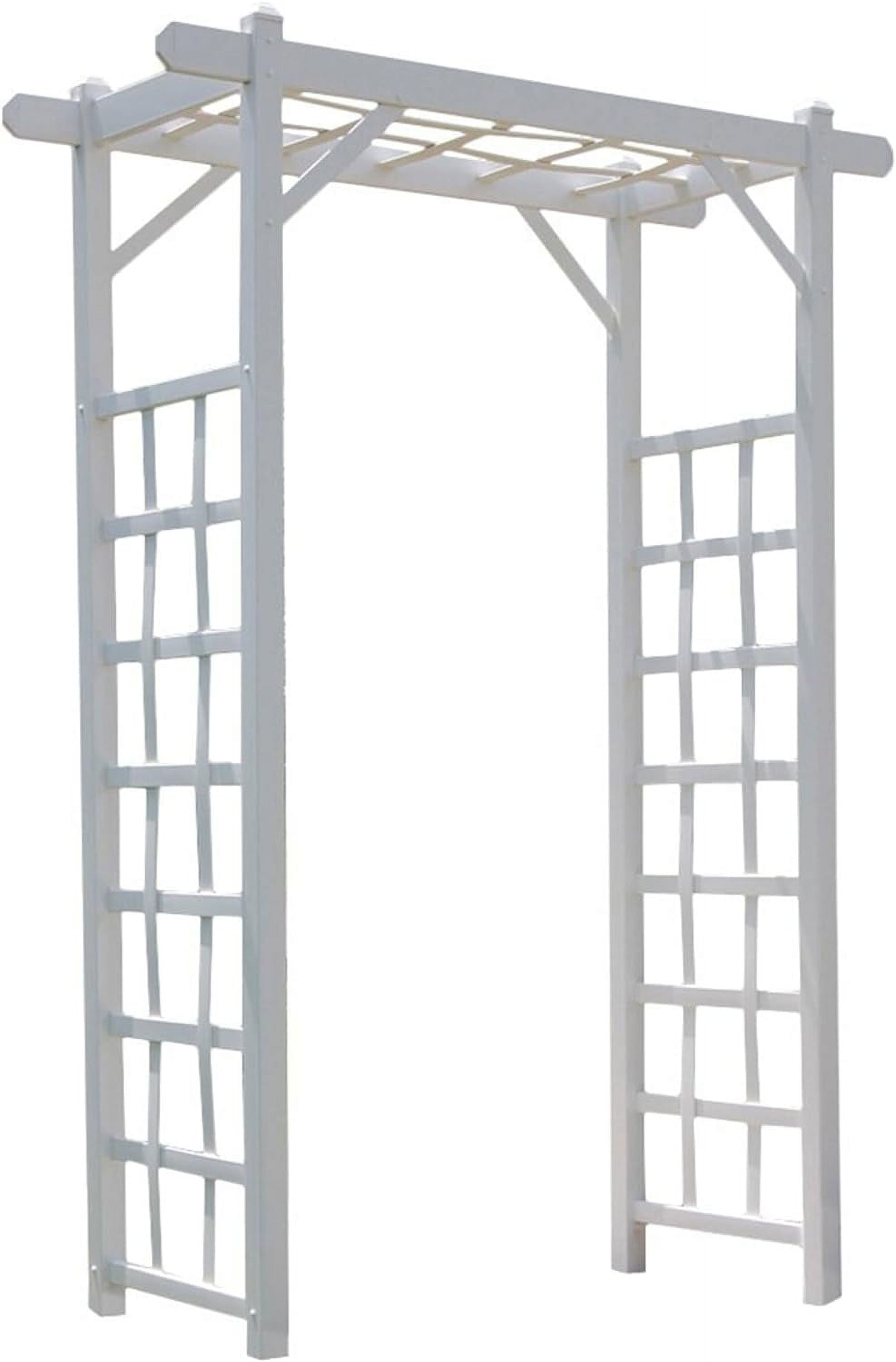 White Vinyl Garden Arbor with Lattice Sides