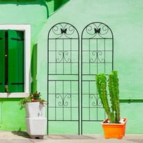 Garden Arch 2 Pack Metal Garden Trellis 71" x 19.7" Rustproof Trellis for Climbing Plants Outdoor Flower Support Black,Garden Trellis