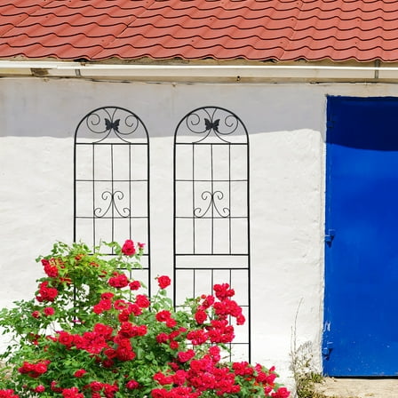 Garden Arch 2 Pack Metal Garden Trellis 86.7" x 19.7" Rustproof Trellis for Climbing Plants Outdoor Flower Support Black,Garden Trellis