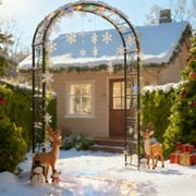 Garden Arch Arbor, 7FT Wedding Arch Stand, Steel Frame Arch for Wedding Ceremony, Garden Arch Trellis for Climbing Plants Outdoor, Decorations Pergola for Garden, Black