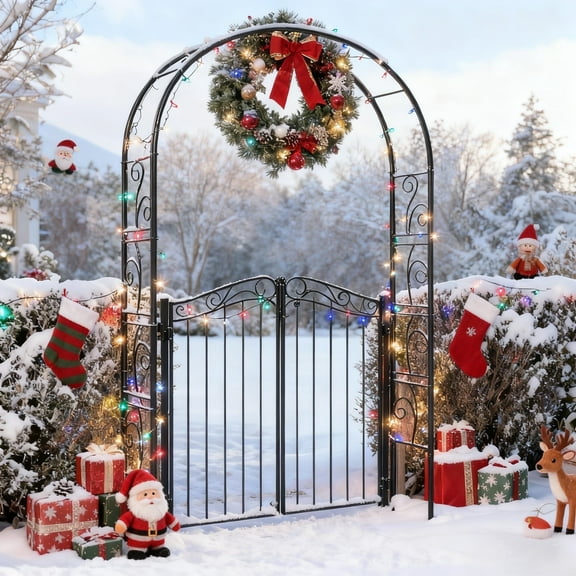 Garden Arch Arbor, 7FT Wedding Arch Stand, Steel Frame Arch for Wedding Ceremony, Plant Trellis for Climbing Plants Outdoor, Decorations Pergola for Garden