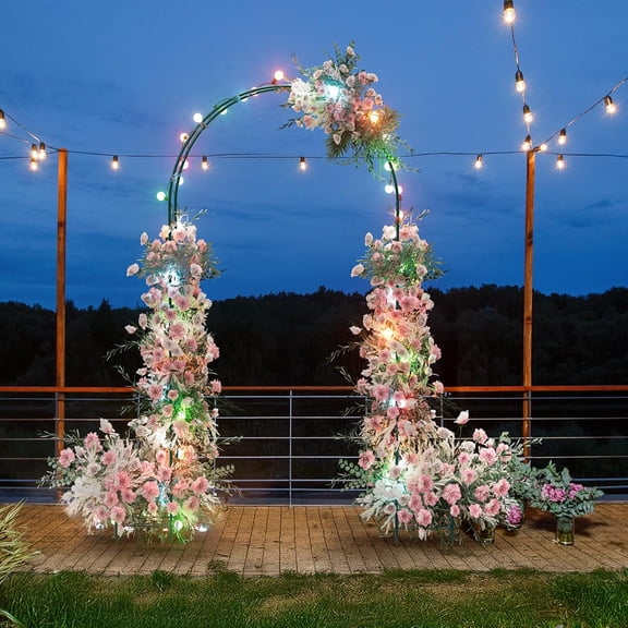 Garden Arch Arbor Trellis with Planter Boxes 8.2 Ft Metal Arch Trellis for Climbing Plants Outdoor, Wedding Arches Backdrop Stand for Ceremony, Halloween, Christmas, Decorations Pergola, Black