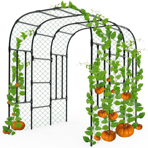 Garden Arch Trellis - 69"L*71"W*87"H, Rust-Proof Grape Trellis with Thickened Steel Pipe, Garden Arch Trellis for Climbing Plants Outdoor, Tunnel Trellis for Cucumber, pumpkin,Squash, Melon