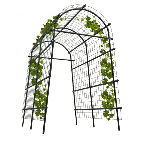 Garden Arch Trellis 7.5FT Extra Tall – Polyethylene-Coated Stainless Steel for Cucumbers, Melons, Tomatoes, Rust-Resistant