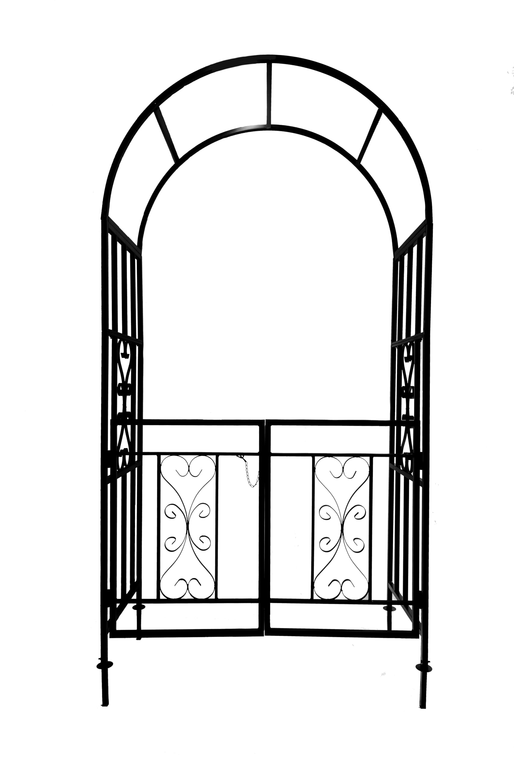 Garden Arch Trellis for Climbing Plants | 7ft Metal Arbor with Gate ...