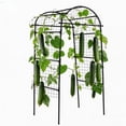 thumbnail image 1 of Garden Arch Trellis for Raised Beds, 6.73 x 2.62 x 2.95 ft U-Shaped Plant Support for Cucumbers, Melons, Grapes, Roses & Climbing Vegetables, Black, 1 of 7