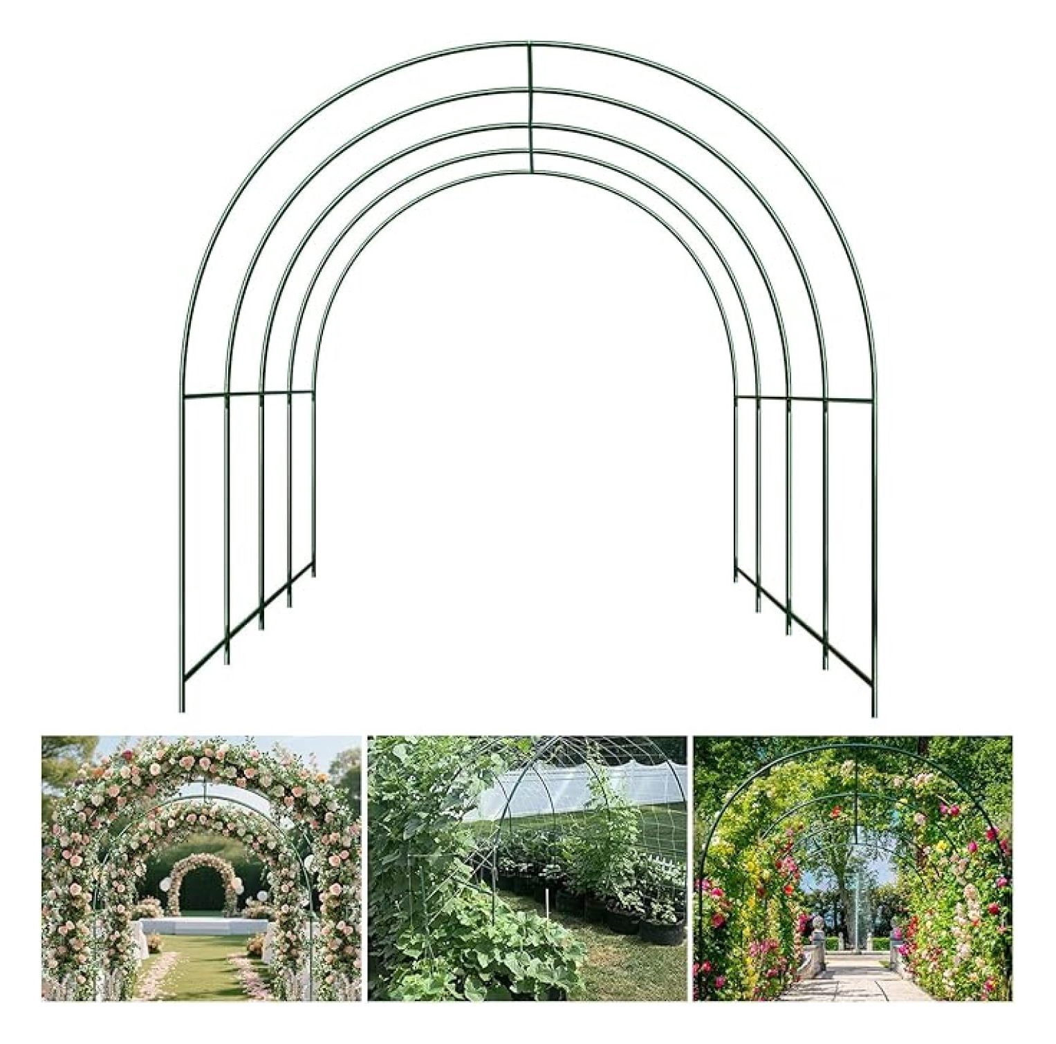 Garden Arch for Climbing Plants, 13.1ft Heavy Duty Arbor Frame ...