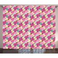 thumbnail image 1 of Ambesonne Garden Art Curtains 2 Panel Set, Colorful Leaves Splashes, 108" x 108", Multicolor, 1 of 3