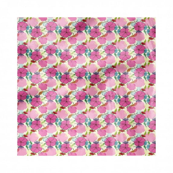 Garden Art Decorative Satin Napkins Set of 4, Wildflowers Pattern with Colorful Leaves and Paint Splashes Background Spring, Square Fabric Party & Dinner Napkin, 18", Multicolor, by Ambesonne