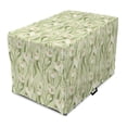 thumbnail image 1 of Garden Art Dog Crate Cover, Spring Flowers Bouquet Crocuses with Healthy Fresh Petals Botanical, Easy to Use Pet Kennel Cover for Dogs, 35" x 23" x 27", Pale Green Cream Orange, by Ambesonne, 1 of 6
