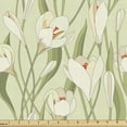 thumbnail image 1 of Ambesonne Garden Art Fabric by the Yard Upholstery, Spring Flora Bouquet, 1 Yard, Pale Green Orange Cream, 1 of 5