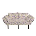 thumbnail image 1 of Garden Art Futon Couch, Pale Toned Background with Spring Flowers with Swirled Leaves, Daybed with Metal Frame Upholstered Sofa for Living Dorm, Loveseat, Pale Green Lavender, by Ambesonne, 1 of 4