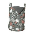 thumbnail image 1 of Garden Art Laundry Bag, Pattern Design with Hand Drawn Style Flowers and Floral Elements Romantic Rustic, Basket with Handles Drawstring Closure for Laundromats, 13" x 19", Multicolor, by Ambesonne, 1 of 4