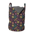 thumbnail image 1 of Garden Art Laundry Bag, Retro Style Summer Nature Composition with Foliage Ladybug Dragonfly and Hearts, Basket with Handles Drawstring Closure for Laundromats, 13" x 19", Multicolor, by Ambesonne, 1 of 4