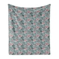 thumbnail image 1 of Garden Art Soft Flannel Fleece Throw Blanket, Blooming Flowers Thriving Colorful Nature Growth Outline Style Foliage Leaves, Cozy Plush for Indoor and Outdoor Use, 60" x 80", Multicolor, by Ambesonne, 1 of 5
