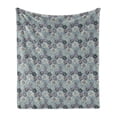 thumbnail image 1 of Garden Art Soft Flannel Fleece Throw Blanket, Floral Ornamental Arrangement with Flourishing Spring Season Country Elements, Cozy Plush for Indoor and Outdoor Use, 70" x 90", Multicolor, by Ambesonne, 1 of 6
