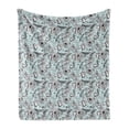 thumbnail image 1 of Garden Art Soft Flannel Fleece Throw Blanket, Nature Scene Butterfly Dragonfly and Daisies on Pale Background, Cozy Plush for Indoor and Outdoor Use, 50" x 70", Pale Blue White, by Ambesonne, 1 of 6