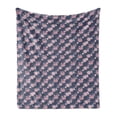 thumbnail image 1 of Garden Art Soft Flannel Fleece Throw Blanket, Pattern with Rows of Abstract Pink Asters Romantic Garden Botany, Cozy Plush for Indoor and Outdoor Use, 70" x 90", Dark Slate Blue Blush, by Ambesonne, 1 of 5