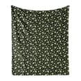 thumbnail image 1 of Garden Art Soft Flannel Fleece Throw Blanket, Pattern with Snowdrop Flowers on a Dark Green Background, Cozy Plush for Indoor and Outdoor Use, 50" x 70", Dark Green Pale Green, by Ambesonne, 1 of 6