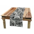 thumbnail image 1 of Garden Art Table Runner, Botanical Pattern with Hand Drawn Flowers Frangipani Mimosa and Lotus, Dining Room Kitchen Rectangular Runner, 3 Sizes, by Ambesonne, 1 of 2
