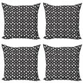 thumbnail image 1 of Garden Art Throw Pillow Cushion Case Pack of 4, Monochrome Style Layout of Peony Flower Silhouettes Flourishing, Modern Accent Double-Sided Print, 4 Sizes, Charcoal Grey and White, by Ambesonne, 1 of 2