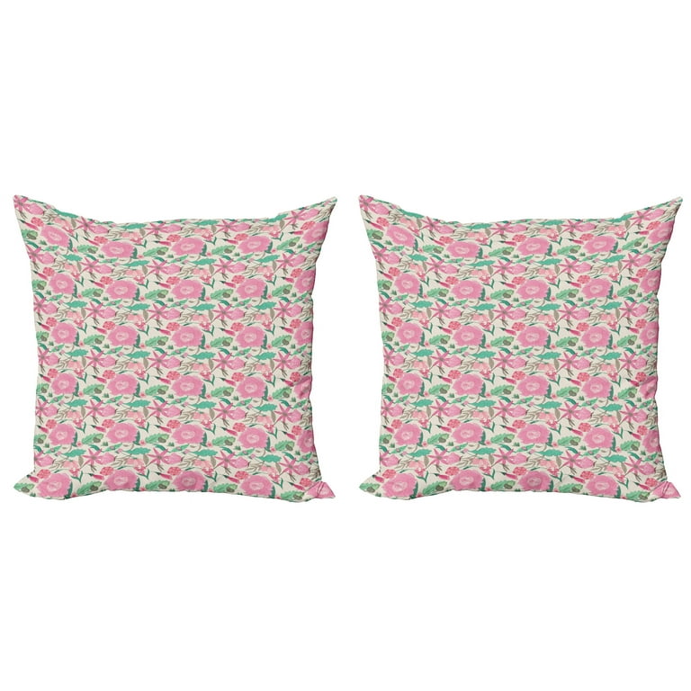 Garden Art Throw Pillow Cushion Cover Pack of 2 Botanical Daisy Wildflowers Pattern Vintage Nature Blossom Zippered Double Side Digital Print 4