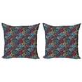 thumbnail image 1 of Ambesonne Garden Throw Pillow Cover 2 Pack, Colorful Spring Blooms Herbs, 24", Multicolor, 1 of 2