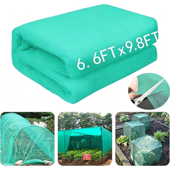 Garden Barrier Netting Tutuviw 6.6x9.ft Plant Extra Fine Mesh Covers,Sun Net,Green Sunblock Mesh,Shade Protection Netting for Vegetable Fruits Flowers Row Cover Raised Bed Screen Against Birds Animal