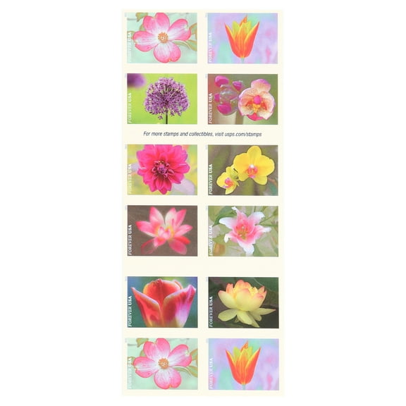 Garden Beauty Forever USPS Postage Stamps Book of 20 US Postal First Class Wedding Celebration Anniversary Flower Party (20 Stamps)