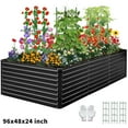 Garden Bed 8x4x2 ft Galvanized Steel RustResistant Planter Box for