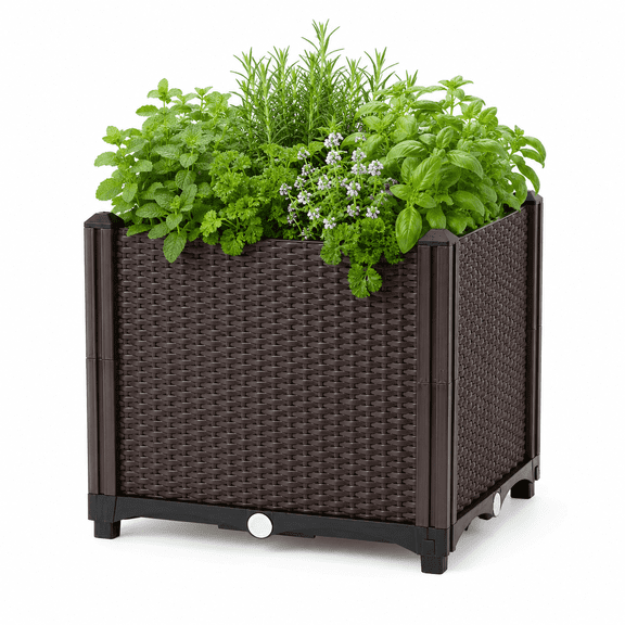 Raised Garden Bed with Self-Watering System - Perfect for Flowers, Vegetables, and Herbs in Garden, Patio, or Balcony