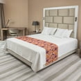 thumbnail image 1 of Garden Bed Runner, Daisy Aster Blossoms Forest Leaves Happy Spring Clouds Pattern, Decorative Accent Bedding Scarf for Hotels Homes and Guestrooms, Queen, Salmon Dark Lavender, by Ambesonne, 1 of 2