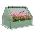 thumbnail image 1 of Garden Bed with Mini Greenhouse, Galvanized Outdoor Planter Box with Cover Blue, 1 of 5