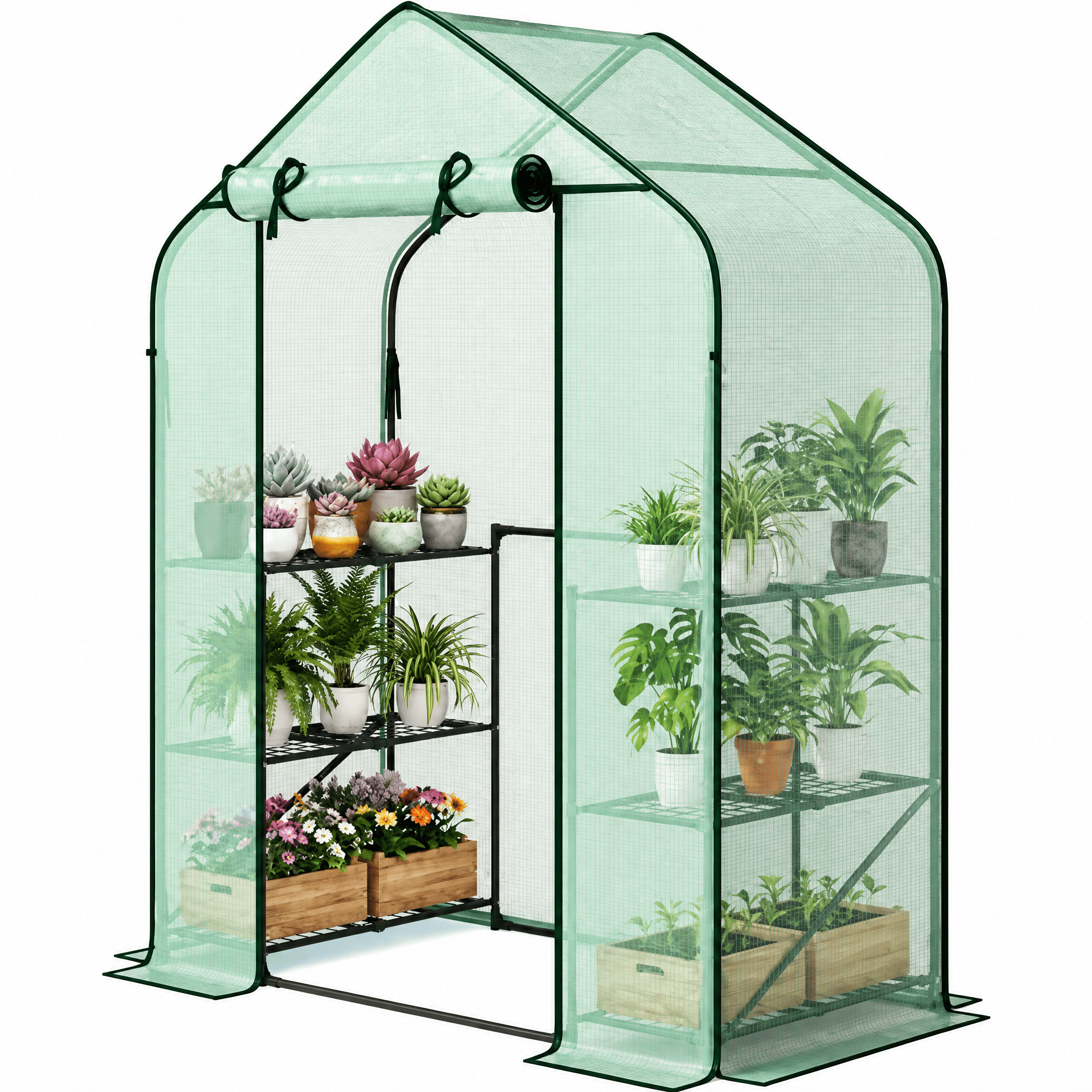 Garden Bed with Mini Greenhouse