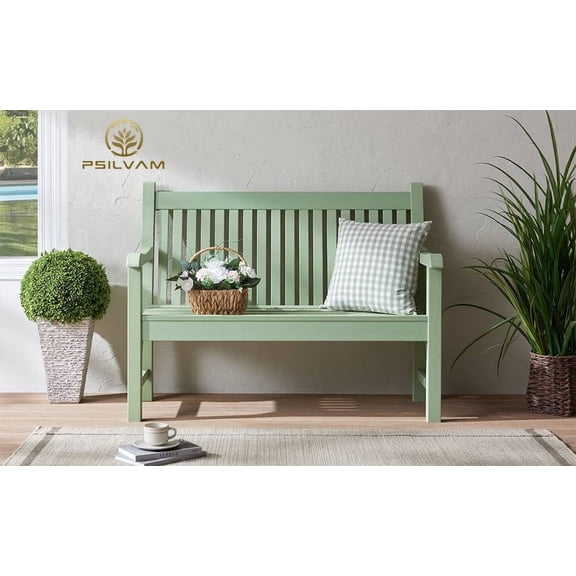 GONICHA Garden Bench for 2-Person,All-Weather Outdoor Bench for Patio, Park and Porch, Green