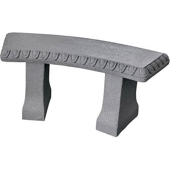 Garden Bench – Natural Granite Appearance – Made of Resin – Lightweight – 12” Height