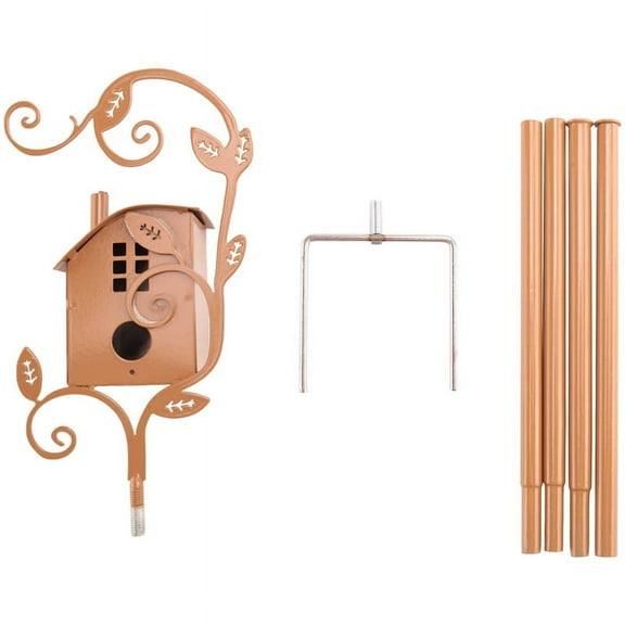 Garden Bird House with Pole Metal Bird Feeders Garden Stakes Bird Houses for Courtyard Backyard Pati iron