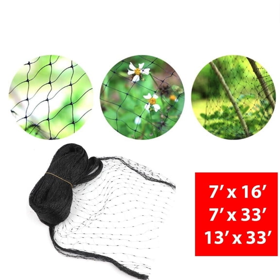 Garden Bird Netting, Reusable PE Mesh Plant Protection Cover for Fruit Trees, Berry Bushes & Vegetables, Adjustable & Cut-to-Size with Cable Ties
