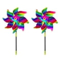 thumbnail image 1 of Garden Bird Repellent, Outdoor Scaring Device, 2 Pack Reflective Mylar Pinwheels, Wind-Activated Visual Bird Deterrent, Eco-Friendly Plastic, 18.5 Inch Tall Decorative Lawn Spinners, 1 of 9