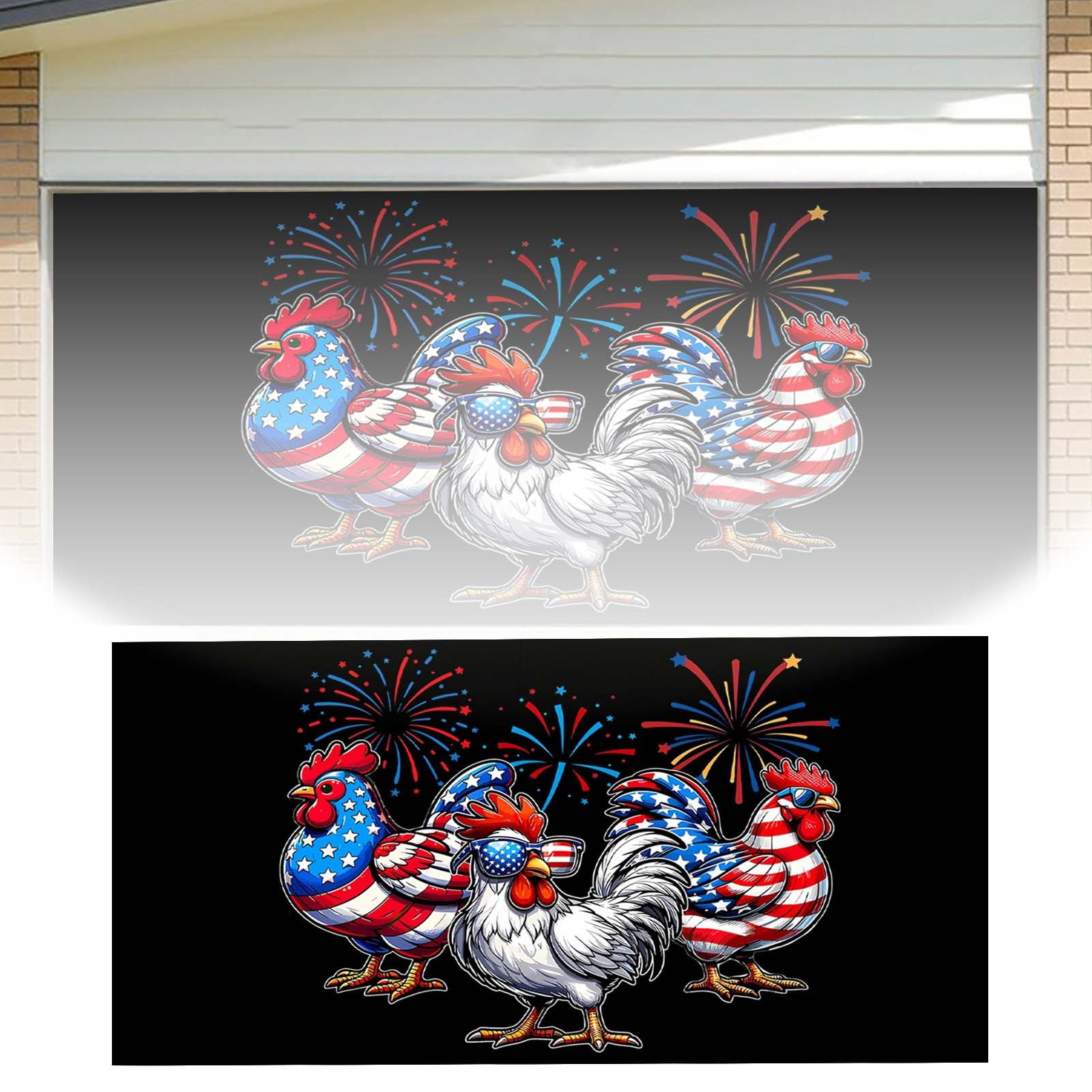 Garden Birds Decorations Outdoor&2024 Happy Background Banner Red White