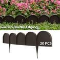 thumbnail image 1 of Garden Border Edging in Half Round Arched Design - 20pcs Garden Edging - 33ft Brown Yard Landscaping Fence Liner Lawn Edge Barrier - Lawn Landscape Panels Elements, 1 of 10