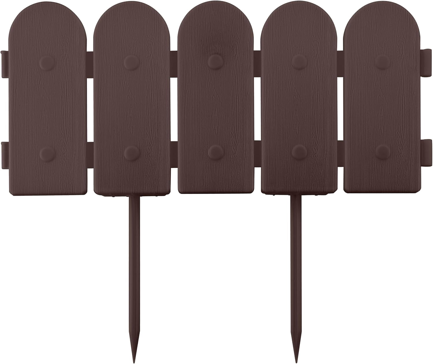 Garden Border Edging: Wooden Fence Design - 8pcs Brown Yard Landscaping ...