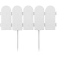 thumbnail image 1 of Garden Border Edging: Wooden Fence Design - 8pcs White Yard Landscaping Fence Liner Lawn Edge Barrier - 10ft Kit of Decorative Lawn Landscape Panels Elements -Landscaping Edging-GMT-10374-D08, 1 of 9