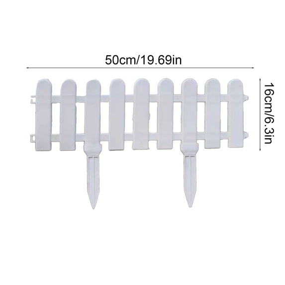 Garden Border Fence Panel Edging Lawn Landscape Barrier for Flower Bed Walkway 19.7x5.1in White YYUZH