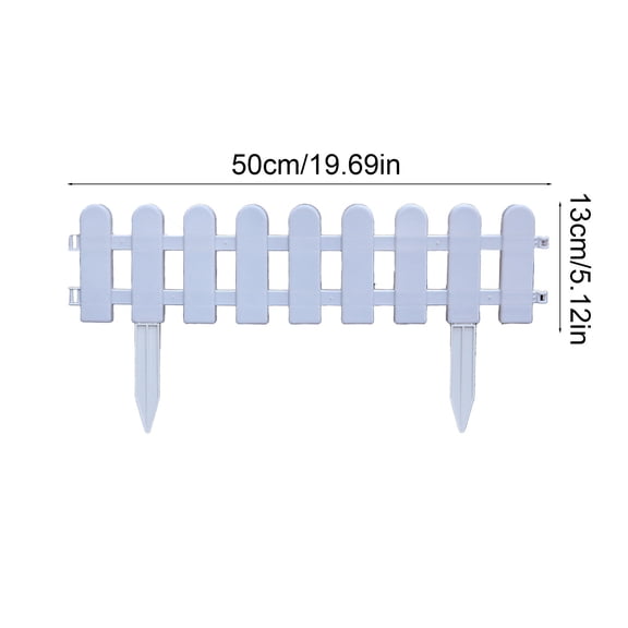 Garden Border Fence Panel Edging Lawn Landscape Barrier for Flower Bed Walkway 19.7x5.1in White YYUZH